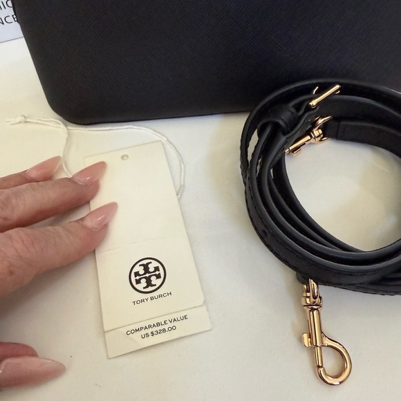 Tory Burch Emerson Mini Dome Satchel Crossbody – Black Saffiano Leather NWT - Picture 5 of 13